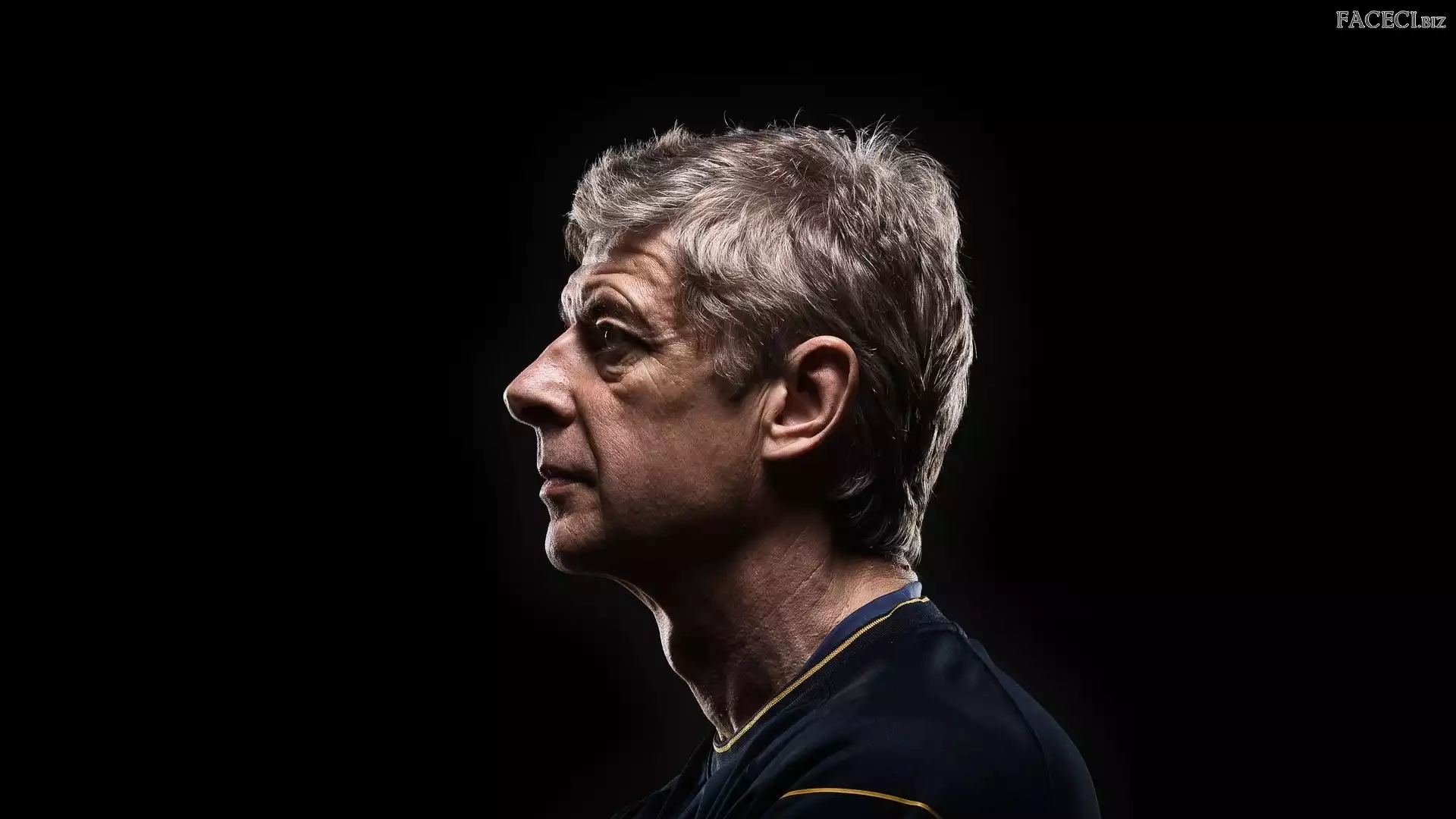 Czarne tło, Profil, Mężczyzna, Trener, Piłkarz, Portret, Arsene Wenger